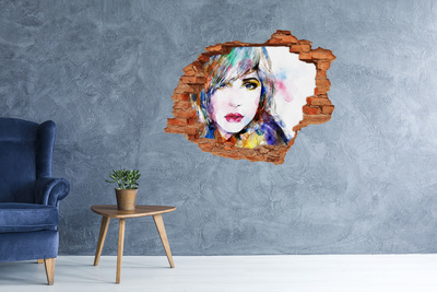 Samolepiaca nálepka Portrét v rozbitej stene