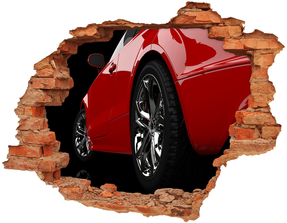 Fototapeta diera na stenu 3D Červené auto