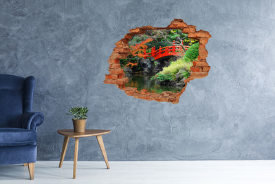 Fototapeta diera na stenu 3D Japonský most v záhrade