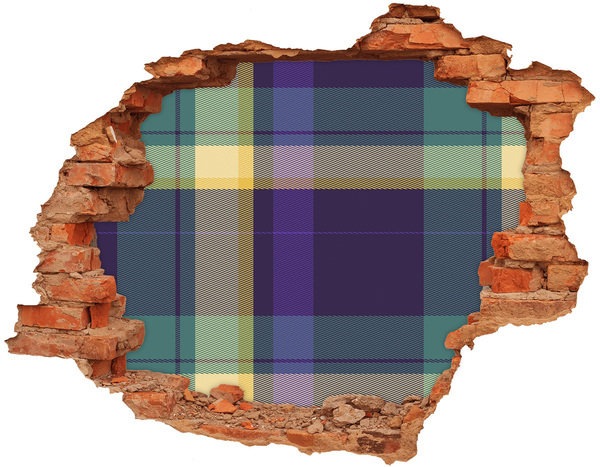 Diera 3D v stene nálepka Kockovaný vzor na stene