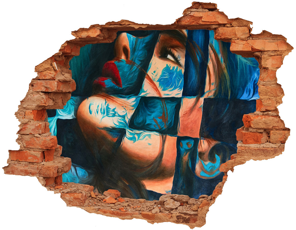 Samolepiaca diera na stenu Žena abstrakcie