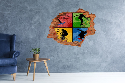 Samolepiaca diera na stenu nálepka Skateboarding v akcii