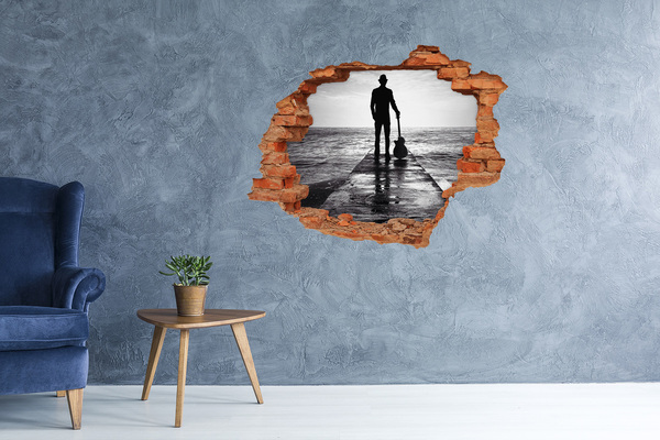 Nálepka fototapeta 3D výhľad Hudobník na móle