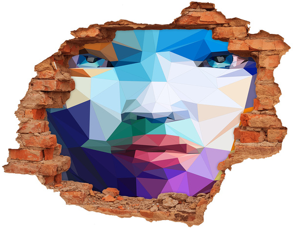 Diera 3D fototapeta nálepka Krajina vo farbách geometrie