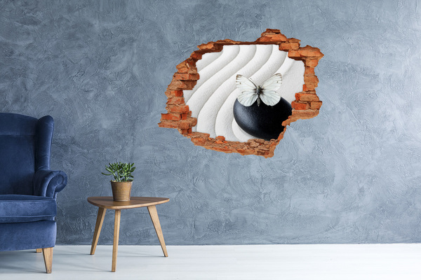Diera 3D fototapeta na stenu Zen kameň a motýľ