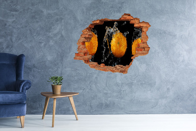 Nálepka 3D diera Pomaranče a vodu