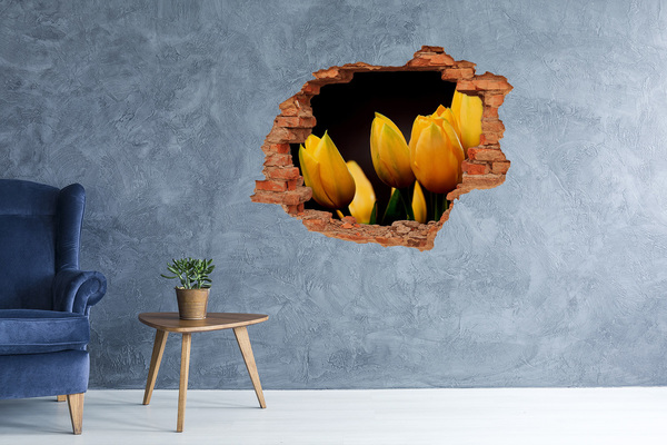 Fototapeta diera na stenu Žlté tulipány