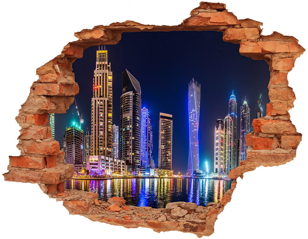 Nálepka fototapeta 3D na stenu Dubaj v noci