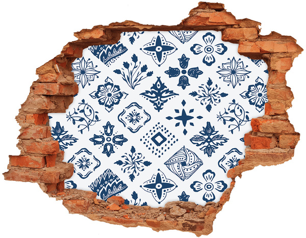 Diera 3D fototapeta nálepka Kvetinové vzory na stene