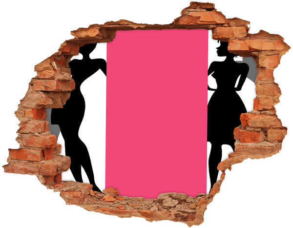 Nálepka 3D diera Štýlová postava v diere v stene