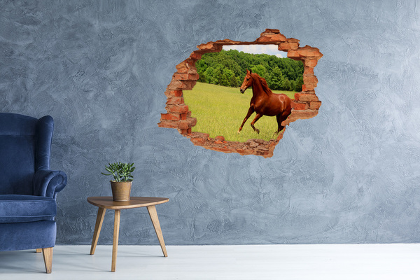 Diera 3D fototapeta na stenu Kôň na lúke