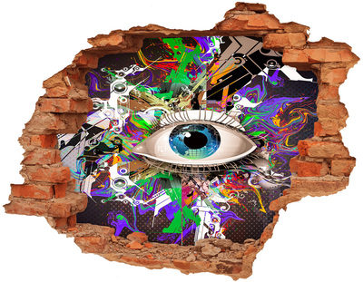 Nálepka 3D diera na stenu Abstraktné oko