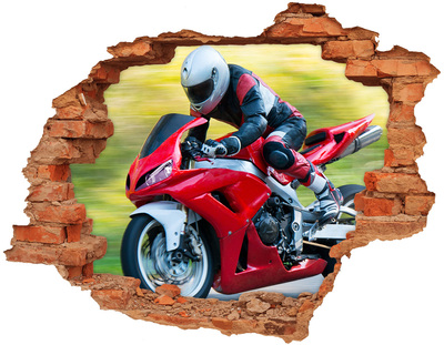 Diera 3D fototapeta na stenu Motocykel v akcii