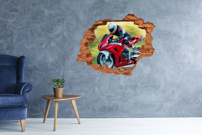 Diera 3D fototapeta na stenu Motocykel v akcii