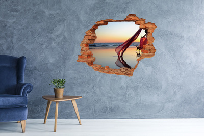 Diera 3D fototapeta nálepka Tanec na pláži pri západe slnka