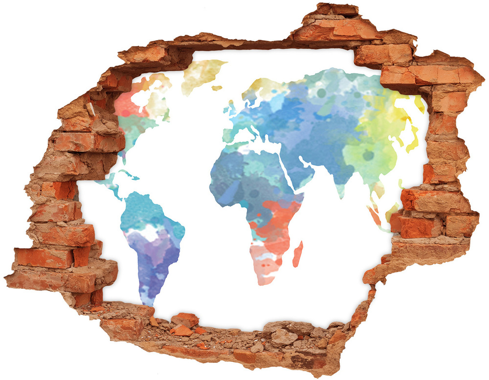 Fotoobraz diera na stenu Mapa sveta