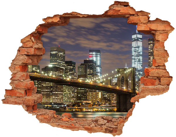 Fototapeta diera na stenu 3D Brooklyn bridge