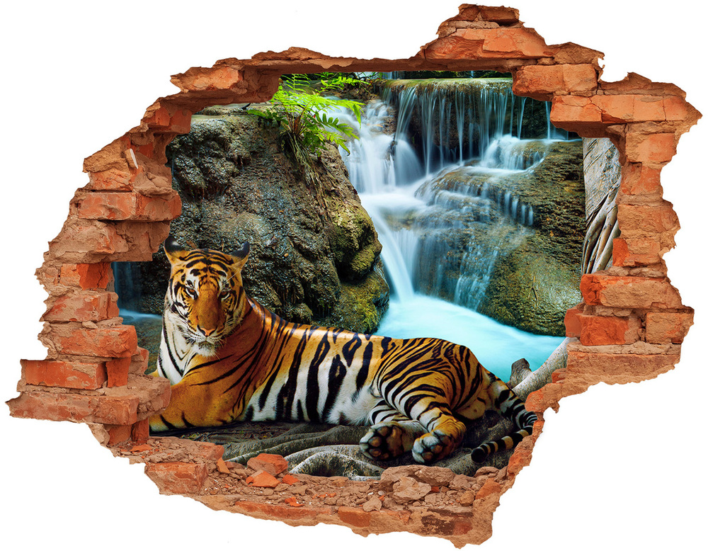 Samolepiaca nálepka betón Tiger vodopád
