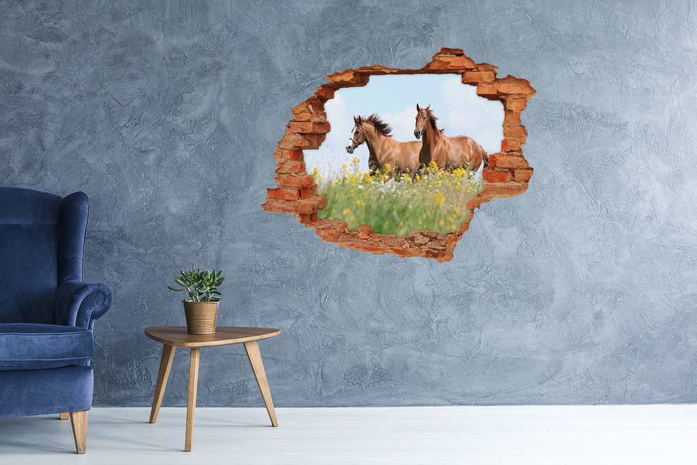 Fototapeta diera na stenu Dva kone v kluse