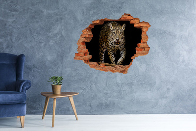 Diera 3D v stene nálepka Jaguár