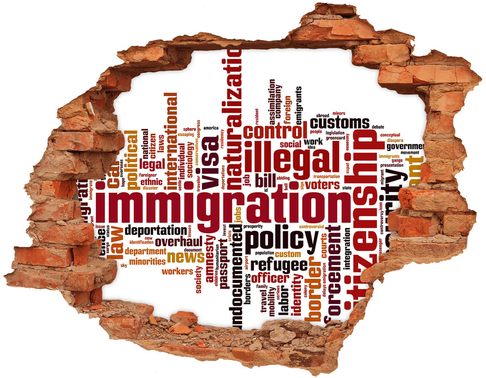 Foto fotografie diera na stenu Imigrácia