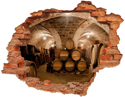 Nálepka 3D diera na stenu Sud na vinici