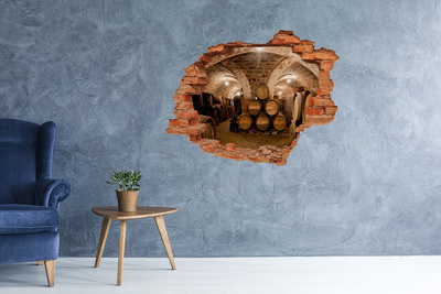 Nálepka 3D diera na stenu Interiér vinárstva so sudmi