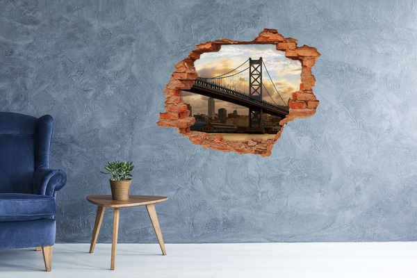 Diera 3D v stene na stenu Bridge philadelphia