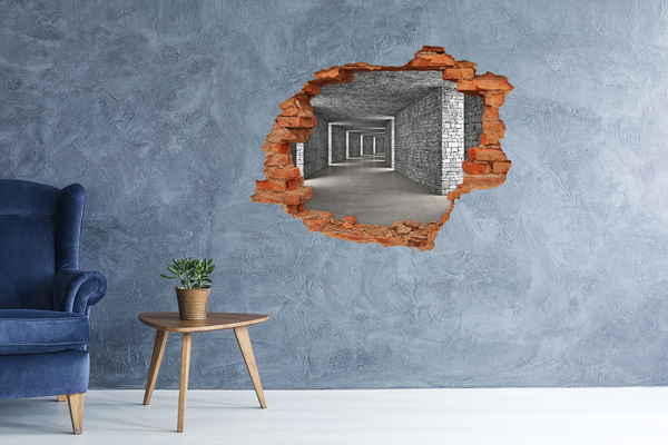 Diera 3D fototapeta na stenu Zrúcaná stena s výhľadom na prázdny priestor