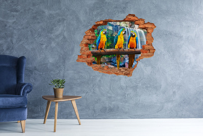 Samolepiaca diera na stenu Papagáje na vetve