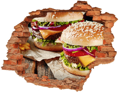 Diera 3D fototapeta na stenu Hamburgery