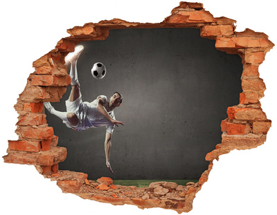 Diera 3D v stene na stenu Futbalista