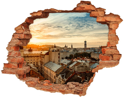 Nálepka 3D diera na stenu Sunrise lions