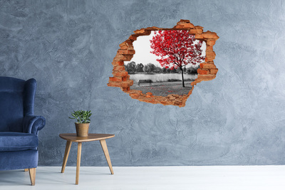 Diera 3D foto tapeta nálepka Red tree