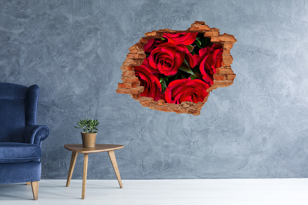 Fototapeta diera na stenu 3D Červené ruže