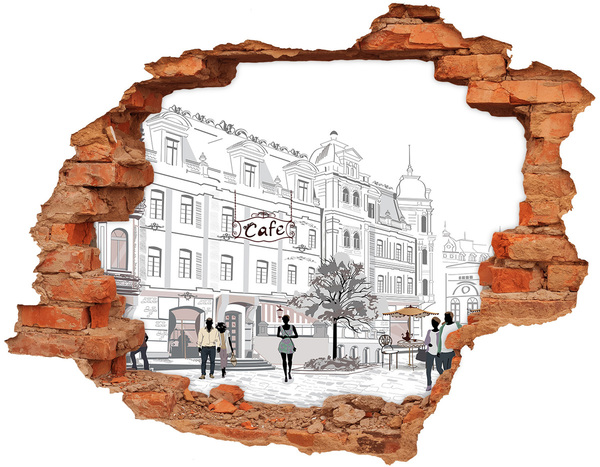 Fotoobraz diera na stenu Kaviareň v európskom štýle