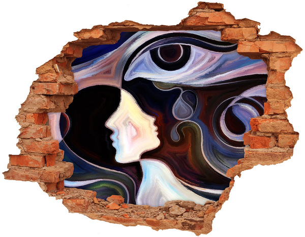 Diera 3D fototapeta nálepka Tváre v chaose farieb