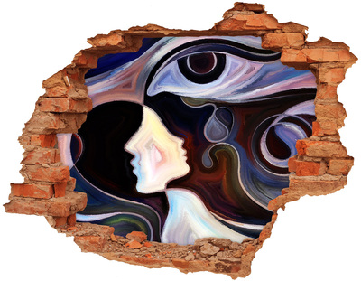 Diera 3D fototapeta nálepka Tváre v chaose farieb