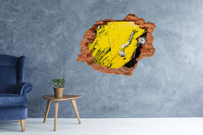 Nálepka 3D diera Zlatá diera v betóne