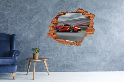 Fototapeta diera na stenu 3D Pretekárske auto na trati