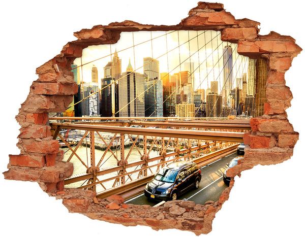 Fototapeta diera na stenu 3D Brooklynský most pri západe slnka
