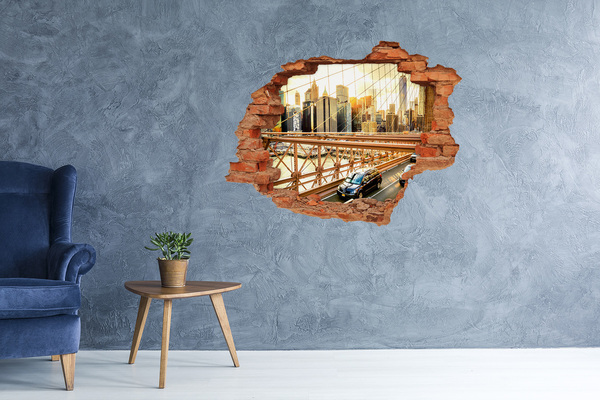 Fototapeta diera na stenu 3D Brooklynský most pri západe slnka