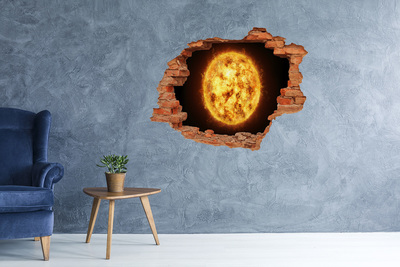 Nálepka 3D diera na stenu samolepiaca Slnko