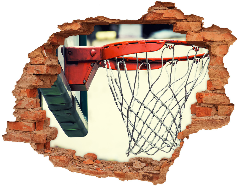 Diera 3D v stene nálepka Basketbal