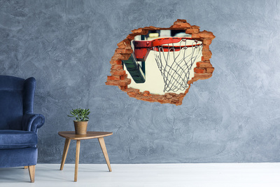Diera 3D v stene nálepka Basketbal