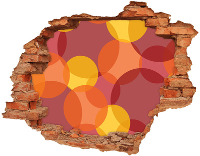 Foto fotografie diera na stenu Farebné kruhy na betónovom pozadí