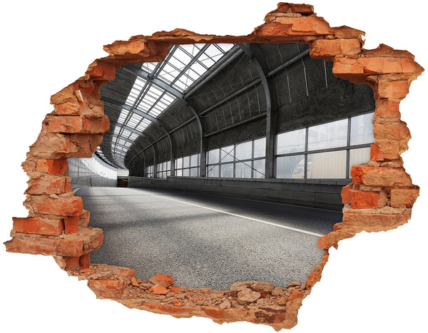 Nálepka 3D diera na stenu Mestské čaro za dierou