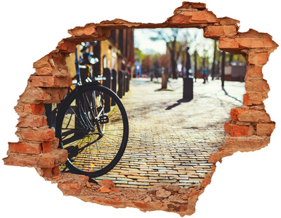 Fotoobraz diera na stenu Bicyklov v amsterdame