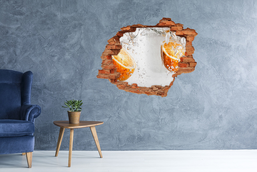 Fototapeta diera na stenu 3D Pomaranče pod vodou