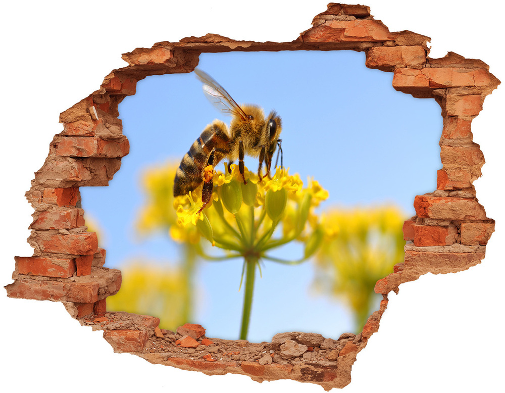 Nálepka fototapeta 3D výhľad Včela na kvete
